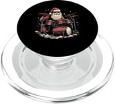 Rockstar Père Noël jouant de la batterie, Rock N Roll Noël drôle PopSockets PopGrip pour MagSafe