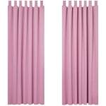 Deconovo Lot de 2 Rideaux Isolant Thermique Anti Froid Chaleur à Pattes Rideaux Occultants Salon Design Moderne Décoratif Rose 140×210 CM