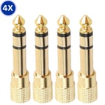 3.5mm Jack to 6.35mm Stereo Headphone Adaptor Connector Converter 6.3mm GOLD 1/4