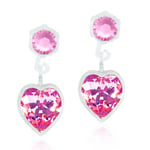 BLOMDAHL Medical Plastic Pendant Heart 4/6 mm, Light rose Örhänge