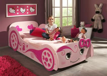 Brand New 3ft Single Girls Pink Princess Love Car Bed Frame Limited Edition