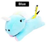 Unicorn Pen Bag Plush Pencil Case Coin Purse Blue