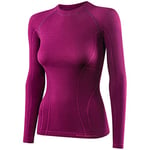 BRUBECK Womens Base Layer Thermal Winter top Merino Wool Women’s Long Sleeve Womens top Thermal Underwear Womens Tops Women's Underwear Breathable Outdoor/Indoor Sports top for Women Plum