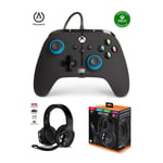 Manette XBOX ONE-S-X-PC Noire Bleu hint EDITION Officielle + Casque Gamer PRO H3 SPIRIT OF GAMER XBOX ONE/S/X/PC