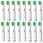 Wokuqiu Brossette de Rechange Compatibles avec Braun Oral-b Brosse à Dents Electrique, Têtes de Brosse Précision avec Capuchons pour Pro Smart Vitality Triumph Genius Trizone (16 Blanc)