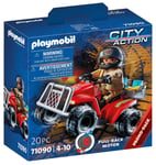 Playmobil City Action 71090 Fire Rescue Quad with Pullback Motor, Toy for Childr