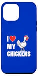 Coque pour iPhone 14 Plus I Love My Chickens Figurine de poulet