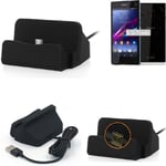 Docking Station for Sony Xperia Z1 Compact black charger Micro USB Dock Cable