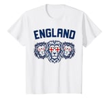 Youth ENGLAND - Three Cool Lions. For Boys & Girls. Kids England T-Shirt