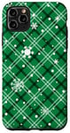 iPhone 11 Pro Max Snowflakes Green Plaid Winter Christmas Pattern Case