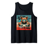 Bear boombox retro vintage sunglasses cool music paws detail Tank Top