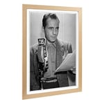 Big Box Art Framed Print of Humphrey Bogart Design | Wall Art Picture | Home Decor for Kitchen, Living, Dining Room, Lounge, Bedroom, Hallway, Office, Oak, A2 / 24.5x18 Inch / 62x45cm