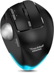 Souris Trackball Ergonomique sans Fil,Souris Bluetooth/USB RGB 4800DPI,8 Boutons,Angle Ajustable,Mouse pour PC/Mac/Windows Connexion 3 Appareils,Rechargeable Noir