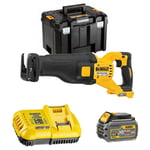 Dewalt DCS389T1-QW Scie sabre 54V XR FLEXVOLT + 1 X 6.0 Ah 54V Batterie + chargeur - en coffret