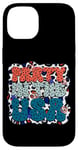 Coque pour iPhone 14 Party In The USA Stars Symboles de paix