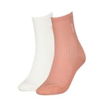 Calvin Klein Strumpor 2P Women Rib Sock Vit/Rosa One Size Dam