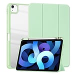 HUEZOE Étui Compatible avec iPad Pro 11 2021/2020/2018, iPad Air 5 2022/iPad Air 4 2020, Smart Cover avec Partie arrière Rigide Acrylique avec Support pour Stylo, Auto-Sueñ/Étoile, Vert Matcha