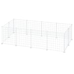 EUGAD Lapin Enclos Intérieur, Cage Modulable, DIY Parc Cochon d'Inde, Clapier Métallique Blanc, Clôture Réglable, Panneaux Grillagés pour Petits Animaux Domestiques, Chiot, Chaton, Cavia