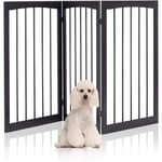 Goplus - Barriere de Securite pour Chien, Animal Domestique en Bois de Pin, Barriere de Securite Portable Pliable pour Escalier Cuisine, Extensible