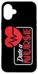 Coque pour iPhone 16 Plus Infirmière Heartbeat Medical Professional Fun Date a Nurse