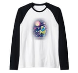 Trippy Cosmic Bear Hearts Stars and PLUR Rave Fest Graphic Raglan Baseball Tee