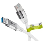 goobay Câble Ethernet USB-A 3.0 vers RJ45, 1 m - connecte un routeur, modem ou switch réseau au port USB-A de l'ordinateur portable, tablette ou