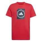 adidas Boy's CAMO Box Junior Boys Tshirt, Pure Ruby, 11-12 Years