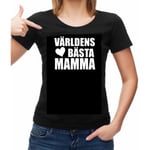 Dam T-shirt  - Världens bästa Mamma heart tröja M