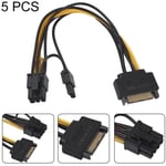 Câbles SATA Câble d\alimentation SATA 15 Pin Mâle vers 8 (6 +2)Pin Mâle PCI-E Express VGA Splitter Hub 15cm Power Cable 191277