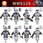 8-pack Legion Clone Trooper Army Set Mini Captain Rex Jesse och Echo Star Captain Rex 501st Clone Troo[HK]