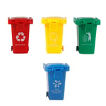 4Pcs garbage truck toys for boy Recycle Bin Tiny Trash Can Curbside Garbage Can