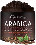 O Naturals Arabica Coffee Exfoliating Body Scrub Exfoliator - Anti Cellulite Dead Sea Salt Coffee Scrub For Face Body Legs & Foot Best Body Exfoliator & Cellulite Remover - Coffee Body Scrub