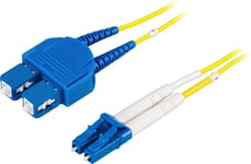 DELTACO fiberkabel, <b>LC - SC</b>, 9/125, OS2, duplex, singlemode, 5m