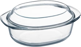 Oval Glass Casserole Dish With Lid Oven Proof, 1L Small Oven Dish with Lid, Dish