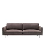 Adea - Basel 220 Sofa, Fabric Upholstery, Black Leg, Nubuck 98 - Sofaer - Johan Ridderstråle,Mats Broberg - Brun