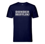 T-Shirt Homme Col Rond Dunder Mifflin Geek Serie Tv Film Humour