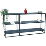 DanDiBo Console en métal noir Étroite avec 3 niveaux Moderne 140x70x25 cm Étagère Debout Étagère sur pied 96471 Étagère en métal avec rangement