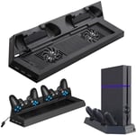 Support vertical de refroidisseur de ventilateur PS4 pour ventilateur de refroidissement PS4 avec 3 chargeurs USB HUB