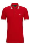 BOSS Men's Paddy Curved Polo Shirt, Medium Red610, M