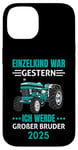 Coque pour iPhone 14 Einzelkind War Gestern Ich Werde Großer Bruder 2025 Tracteur