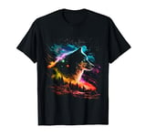 Wolf Art Mountains Forest Stars & Sky Cute Colorful Wolves T-Shirt