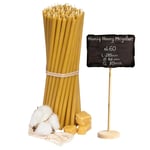 100 pieces Diveevo Church beeswax candles №60 ritual candles honey 8 inch