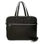 Pepe Jeans Christine Mallette pour Ordinateur Portable Noir 40 x 30 x 5 cm Polyester avec détails en Cuir synthétique by Joumma Bags, Noir, Talla única, Sacoche pour Ordinateur Portable