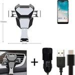  For Huawei Honor X10 Lite Airvent mount + CHARGER holder cradle bracket car cla