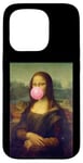 Coque pour iPhone 15 Pro Pink Bubble Gum Mona Lisa Pop Art Da Vinci