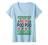 Womens Pee Pee Poo Poo Peepee Poopoo Ugly Christmas V-Neck T-Shirt