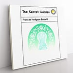 Book Cover The Secret Garden Frances Hodgson Burnett Modern Canvas Wall Art Print Ready to Hang, Framed Picture for Living Room Bedroom Home Office Décor, 35x35 cm (14x14 Inch)