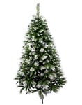 SOLAGUA NAVIDAD Arbre de Noël Artificiel Extra Rempli Sapin Combiné à Deux Feuilles de 150 à 240 cm et Support Métallique (Neigeux, 240cm 1180Tips)