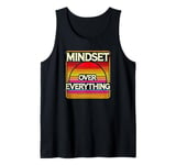 Motivational Quote, Mindset Over Everything, Retro Style Tank Top