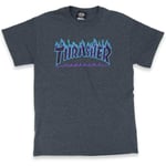 Thrasher Flame T-shirt för män - vuxen, 3xl Dark Heather M